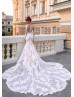 Long Sleeves Lace Tulle Illusion Back Timeless Wedding Dress